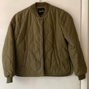 Madewell quilted hunter green bomber